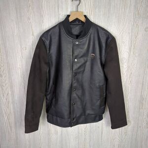 Superlative Fashion SF Italian Partial Leather Bomber Jacket Streetwear Men’s L